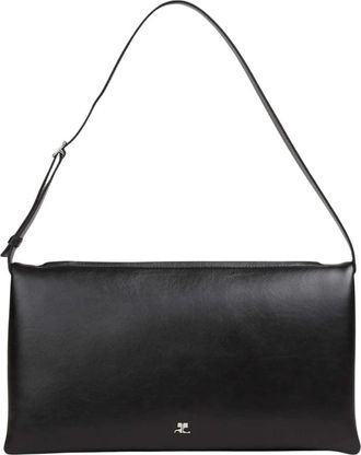 Courr&egrave;ges Cuff Leren Tas - Dames - Schoudertassen - Zwart - ONE Size - Leer - Tassen