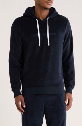 Tommy Hilfiger Logo Embroidered Sleep Hoodie in Navy at Nordstrom Rack, Size X-Large