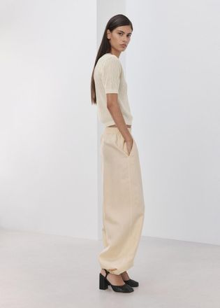 Mango Pullover maglia traforata maniche corte grezzo - Donna - XXS - MANGO