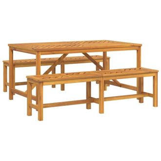 vidaXL Vidaxl - Conjunto De Comedor De Jard&iacute;n 3 Pcs Marr&oacute;n 150 X 90 X 74 Cm