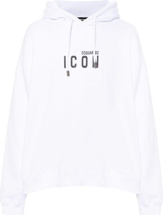 Dsquared2 Icon-print cotton hoodie - men - Cotton/Cotton - L - White