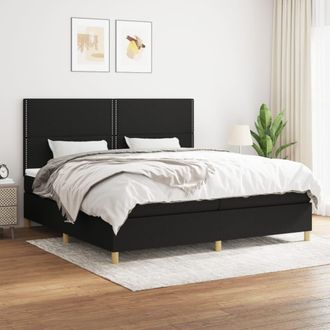 vidaXL Vidaxl - Cama Box Spring Con Colch&oacute;n Tela Negro 200x200 Cm