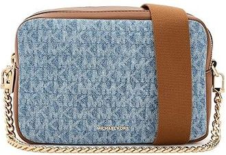 Michael Kors Bryant Medium Double Zip Chain Camera Crossbody Cross Body Womens Handbags New Horizon, Leather/Polyester