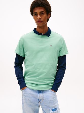 Tommy Jeans T-Shirt TOMMY JEANS TJM ESSENTIAL SOLID TEE, Herren, Gr. 4XL, cloudy jade, Jersey, Obermaterial: 100% Baumwolle, Basic, slim fit normal, Rundhals, ein