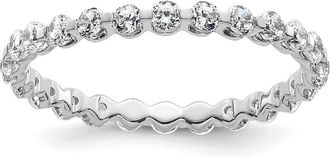 Diamond2Deal 14k White Gold Lab Grown Diamond Eternity Wedding Band Ring 0.87Ct Clarity- VS Color- D-E
