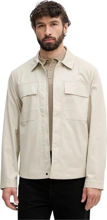 Benetton Harrington Jas - Heren - Zomerjassen - Beige - M - Linnen - Jassen