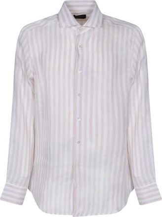 Dell'Oglio Casual Shirts - Heren - Casual Overhemden - Beige - M - Overhemden