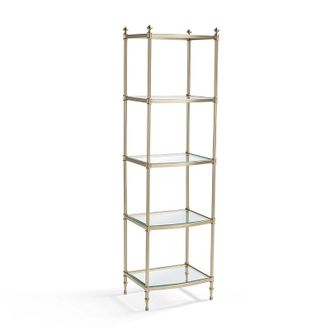 Frontgate Bath Storage Collection - 5-Tier Etagere, 5-Tier Etagere in Satin Brass - Frontgate Resort Collection