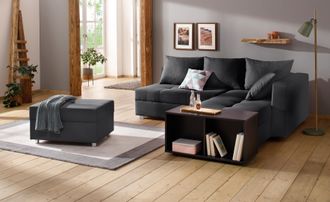 HOME AFFAIRE Ecksofa »Italia L-Form« mit Bettfunktion, mit Federkern