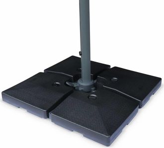 Sweeek Losa lastrada para sombrilla de 51x51cm, set de 4, negro