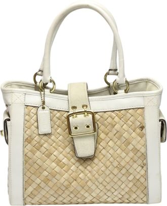 Coach Leather Handbag Tote Bag (Pre-Owned)