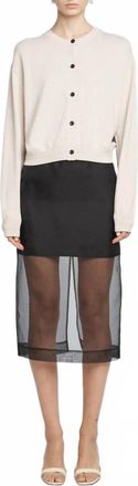Maria McManus Womens Drop Shoulder Cardigan In Ivory