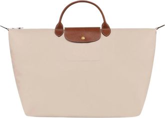 Longchamp Le Pliage Original L - Dames - Tassen - Beige - Maat: ONE Size Leer