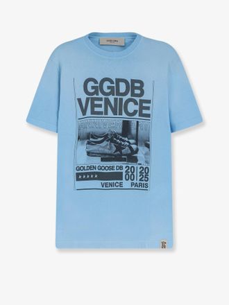 Golden Goose Cotton T-shirt with print on the front - GOLDEN GOOSE DELUXE BRAND - gender_Man