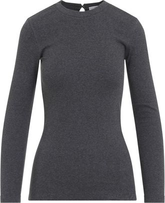 Brunello Cucinelli Grey Solid Crew Neck T-Shirt
