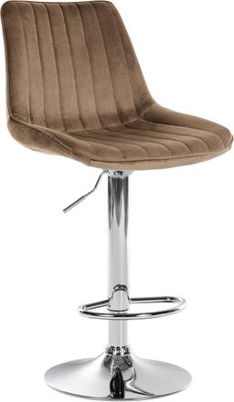 Clp Taburete de bar regulable y giratorio en Terciopelo Marrón