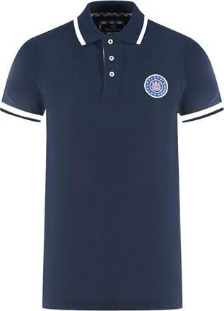 Aquascutum Unisex geborduurd badge poloshirt volwassene Londen (Marine)