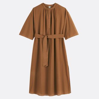 La Redoute Collections Gestreepte maxi jurk met ronde hals, 3/4 mouwen