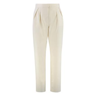 Max Mara Broeken, Dames, Wit, 2Xs, Katoen, Dede carrot-fit katoenen broek