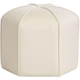 Beliani Beliani - Pouf poggiapiedi moderno rotondo in velluto beige Wishek