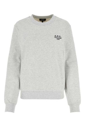 A.P.C. Melange Light Grey Stretch Cotton Sweatshirt