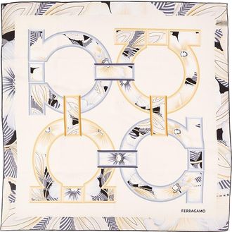 Ferragamo Gancini Print Silk Scarf