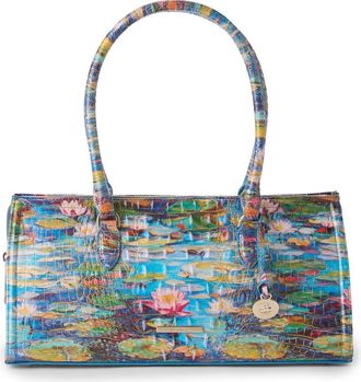 Brahmin Sophia Croc Embossed Leather Satchel in Waterlily at Nordstrom