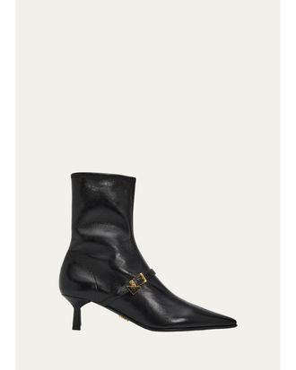 Prada 55mm Stivaletti Leather Ankle Booties