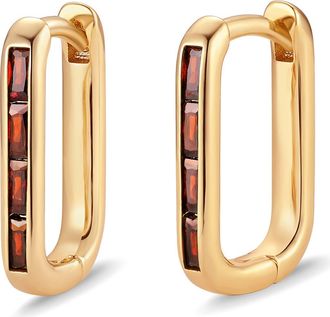 Brook & York Billie Birthstone Cubic Zirconia Hoop Earrings in Gold/jan at Nordstrom