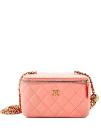 Chanel Pearl Crush Vanity Case with Chain Quilted Lambskin Small clutch bag - Rosa