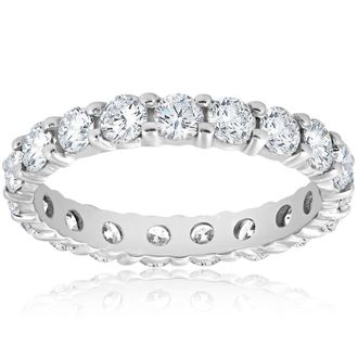 Pompeii3 2ct Prong Diamond Eternity Ring 950 Platinum Size Selectable