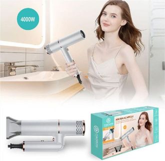 Trade Shop Trade Shop - Asciugacapelli Phon Professionale 4000w Ione Negativo Luce Blu Pieghevole Tx-8256