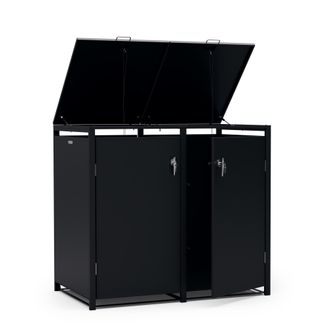 Blumfeldt Blumfeldt Binsafe Caja De Basura 2 Papeleras 240 L Resistente A La Intemperie Con Cerradura Acero Galvanizado