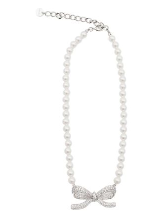 Self Portrait Pearl Necklace With Bow