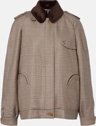 Blaz&eacute; Milano Blaz&eacute; Milano Chausie checked virgin wool jacket