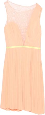 Gemy Maalouf Abito corto plissettato con pizzo - Arancione