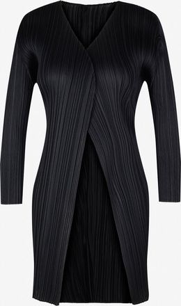 Issey Miyake Langer Cardigan aus plissiertem Krepp