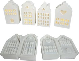 OEM Portavelas Con Forma De Casa Con 4 Rejillas, Molde