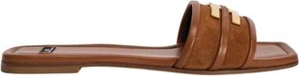 Elisabetta Franchi Slippers - Dames - Sandalen - Bruin - 37 EU - Leer - Schoenen