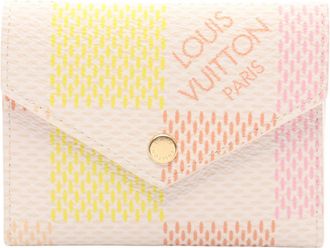 Louis Vuitton Multi-Color White Canvas Wallet (Tri-Fold) (Pre-Owned)