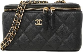 Chanel Black Grained Calfskin Vanity Bag (Pre-Owned)