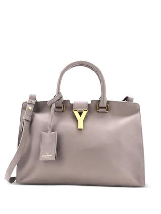 Saint Laurent Classic Y Cabas Leather Small satchel - Grigio