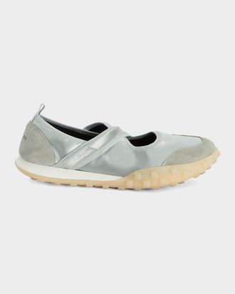 Jil Sander Moon Satin and Suede Sneaker Ballerina Flats