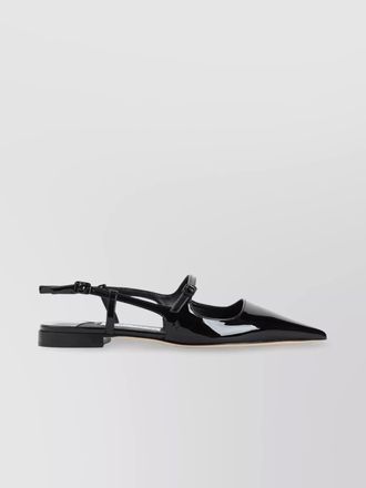 Jimmy Choo London patent leather slingback pointed-toe ballet flats