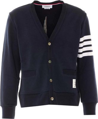 Thom Browne blue cardigan with frontal buttons closure