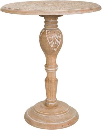 Wanderlust Deco Mesa De Centro De Madera Artesanal Marr&oacute;n 60x60x60h Cm