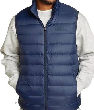 Eddie Bauer Cirruslite 650Fp Down Zip Up Puffer Vest In Navy