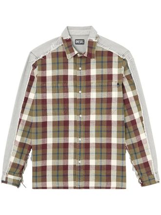 Diesel x Timberland geruit shirt - Groen