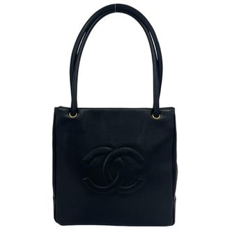 Chanel Black Grained Calfskin Tote Bag (Pre-Owned)