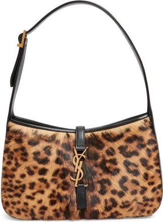 Saint Laurent Le 5 &Agrave; 7 Genuine Calf Hair Hobo Bag in Brown/noir at Nordstrom